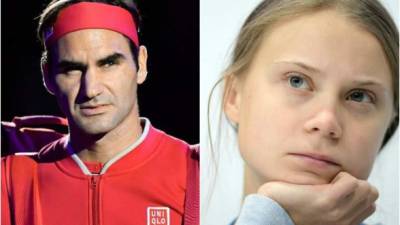 Roger Federer y Greta Thunberg. Fotos: AFP/Archivo