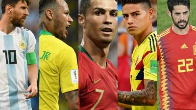 Grandes estrellas del fútbol se estarán enfrentando en cuartos de final. FOTOS AFP