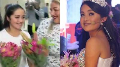 Rubí fue recibida con flores en el aeropuerto de México y llevada en limusina.