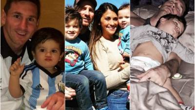 Lionel Messi de 29 años tiene una familia hermosa junto a su esposa Antonella Roccuzzo y sus hijos Thiago y Mateo.