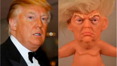 El muñeco troll de Trump se burla de las proporciones anatómicas del magnate.