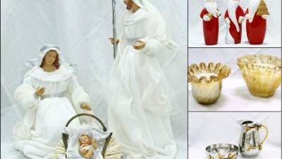 La Navitivad en impecable diseño y delicadeza. Papá Noel a escala para adornar los rincones y cristalería artesanal con diseños exóticos.