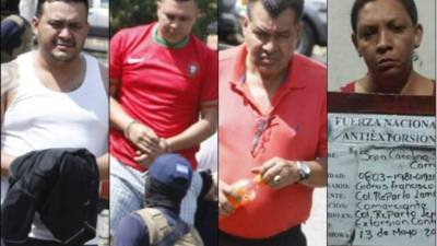Juan Carlos Rodríguez Cálix (36), cabecilla, Óscar Daniel Rodríguez Cálix (27), José Eliázar Rodríguez Rivera (55) y Sara Carolina Palma Carrasco (34).