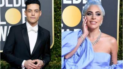 Rami Malek y Lady Gaga. Fotos: AFP
