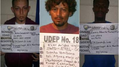 Los tres detenidos están en la estación número ocho de la Policía Nacional del sector Rivera Hernández de San Pedro Sula.