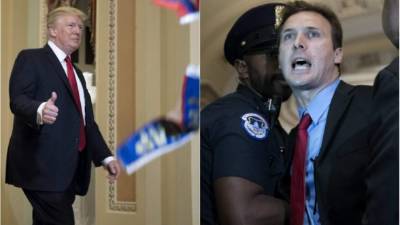 El manifestante, residente en el estado de Virginia, fue detenido por la Policía del Capitolio y acusado de conducta ilegal. EFE