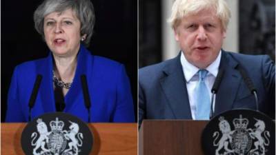 Theresa May y Boris Johnson. Fotos: AFP/Archivo