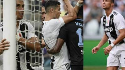 Con goles de Miralem Pjanic y Mario Mandzukic, Juventus venció 2-0 a Lazio en su primer partido en casa esta temporada de la Serie A en lo que fue el debut de Cristiano Ronaldo con su afición de la Juve. El crack portugués no la pasó nada bien. FOTO AFP.