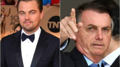 El actor Leonardo DiCaprio y el presidente de Brasil Jair Bolsonaro.