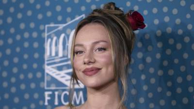 La actriz española Ester Expósito durante una conferencia de prensa en México.