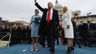 Donald Trump cuando llegaba a la toma de posesión presidencial. AFP.