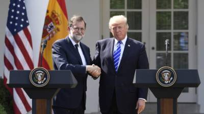 Mariano Rajoy con el presidente Donald Trump.
