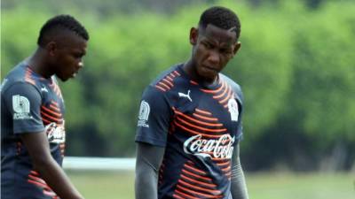 Romell Quioto, durante el entrenamiento de este viernes del Olimpia.