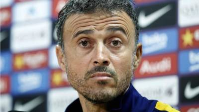 Luis Enrique en la rueda prensa de cara al juego de este domingo contra Eibar.