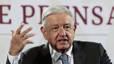 El presidente de México, Andrés Manuel López Obrador, participa en su conferencia de prensa matutina en el Palacio Nacional de Ciudad de México (México).