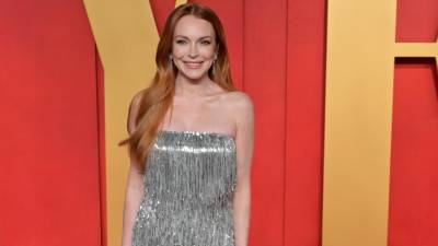 Lindsay Lohan en la 30ª fiesta de los Oscar de Vanity Fair.