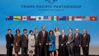 Representantes de los países firmantes del Acuerdo Transpacífico.