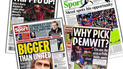 Los medios británicos critican la falta penal pitada en favor del Barcelona.