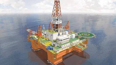 Ilustración de la segunda plataforma de exploración de China que estará operando en 2016 en mar de China Meridional.