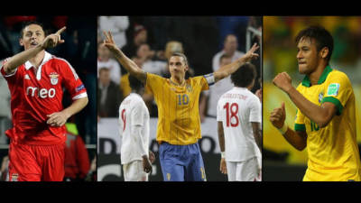 El serbio Nemanja Matic, el sueco Zlatan Ibrahimovic y el brasileño Neymar compiten por el mejor gol de 2013.