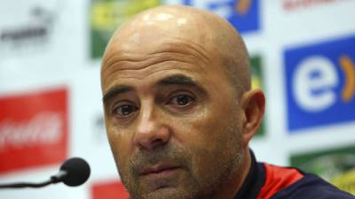 El entrenador argentino Jorge Sampaoli antes del juego por el Grupo D del Mundial 2018 entre Argentina y Nigeria en San Petersburgo, Rusia, el martes 26 de junio de 2018. (AP Foto/Dmitri Lovetsky)