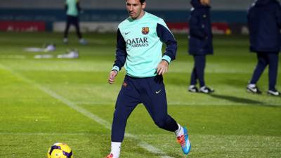 Lio Messi regresó a los entrenamientos del Barcelona esta tarde. Tomado de la página web del Barcelona.