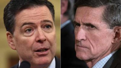 El exdirector del FBI James Comey y el exasesor de Seguridad Nacional Michael Flynn. AFP.