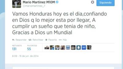 Esto escribió en Twitter Mario Martínez hoy.