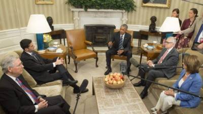 El presidente Obama durante una reunión esta mañana en la Casa Blanca. AFP