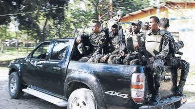 Las fuerzas militares y policiales mantienen presencia permanente en la región del Bajo Aguán.