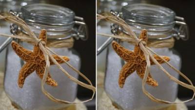 Puede colocar las sales en un recipiente.