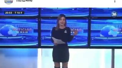 Noelia Novillo, presentadora y periodista argentina, cuando hacia el anuncio en vivo.