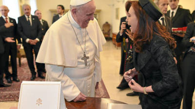 Cristina Fernández y el papa Francisco, en el Vaticano