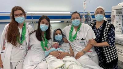 Bebé nacido en 2023 en Cataluña, en el Hospital de Palamós (Girona).