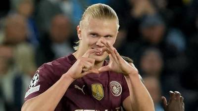 Haaland anotó un nuevo gol en la Champions League ante el Slovan Bratislava.