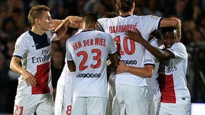 Jugadores del PSG celebran un gol ante Burdeos.