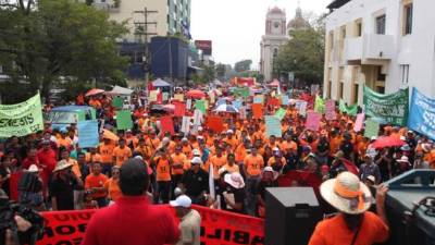 Foto referencial de la marcha de trabajadores el año anterior.