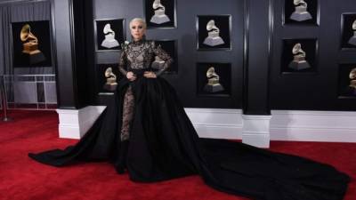 Lady Gaga arrives for the 60th Grammy Awards on January 28, 2018, in New York. / AFP PHOTO / ANGELA WEISS