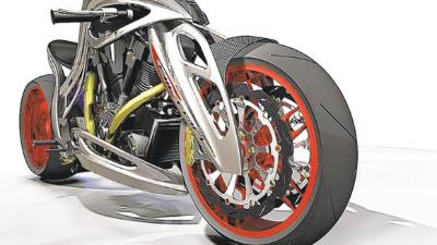 Programas de software generan diseños de autopartes como este marco de motocicleta.