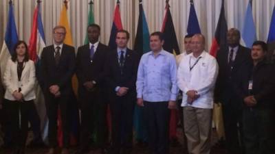 El presidente de Honduras, Juan Orlando Hernández, durante la inauguración de la 25 reunión de jefes de los organismos nacionales encargados de combatir el tráfico ilícito de drogas en América Latina y El Caribe.