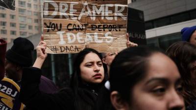 Los dreamers exigen al Congreso aprobar una ley que les otorgue la ciudadanía.// AFP.