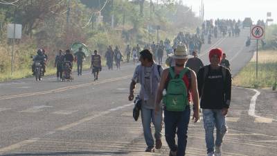 La caravana de migrantes avanza lentamente por el sur de México con el objetivo de llegar a la frontera de Estados Unido.