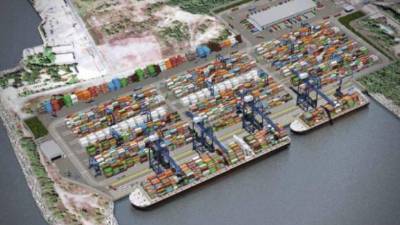 Vista aérea de Puerto Quetzal, en el Pacífico guatemalteco.