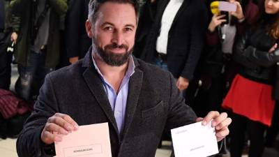 Santiago Abascal es el fundador de Vox, un partido de extrema derecha que amenaza con dar la sorpresa en las elecciones de este domingo en España./AFP.