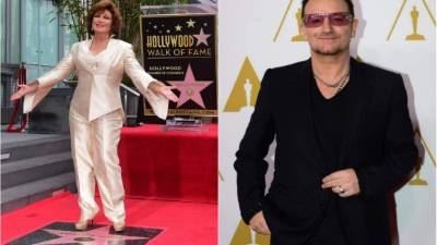 Angélica María y Bono, de U2.