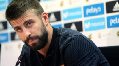 Gerard Pqué en conferencia de prensa este sábado en Barcelona. Foto EFE