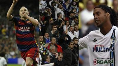 Andrés Iniesta y Ronaldinho Gaucho fueron aplaudidos por el madridismo, el brasileño hasta en el estadio Azteca en su etapa en México.