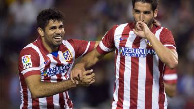 Diego Costa y Raúl García, los anotadores de los goles del Atlético en Valladolid.