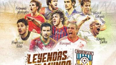 Grandes figuras del fútbol internacional estarán en el Partido por la Paz en el estadio Nacional.