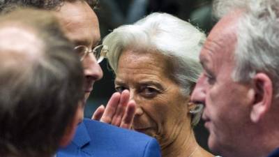 Christine Lagarde, directora ejecutiva del FMI, a su llegada en Bruselas para conocer el futuro de Grecia. AFP